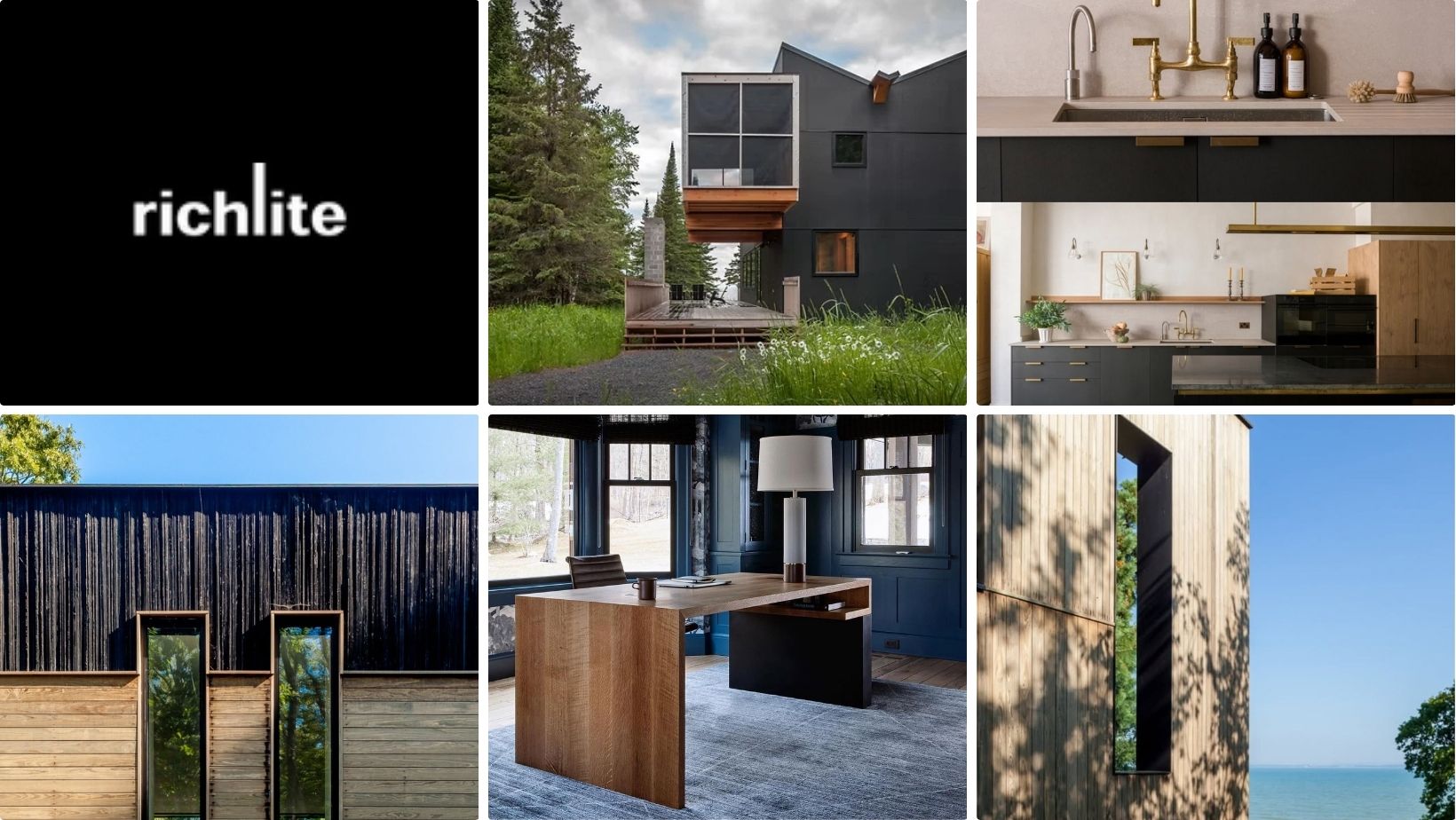 Explore Richlite paper composite countertops and architectural panels for kitchens, custom furniture, interior wall surfaces and exterior cladding.