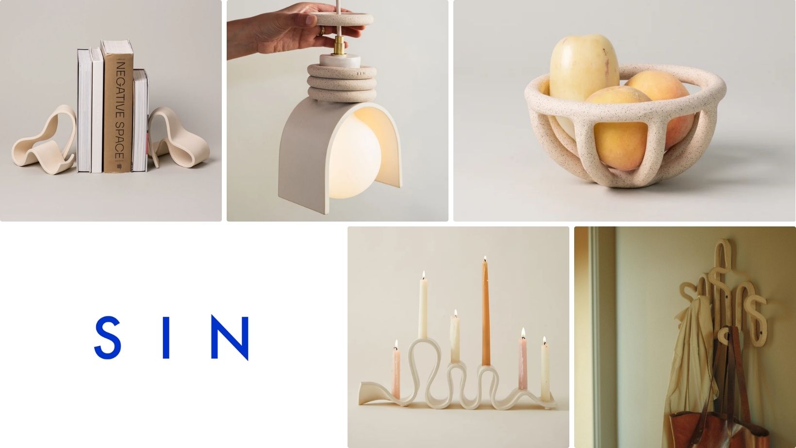 Discover SIN’s handmade ceramic lighting and home accessories, including wall sconces, pendants, table lamps and sculptural decor crafted in Brooklyn.