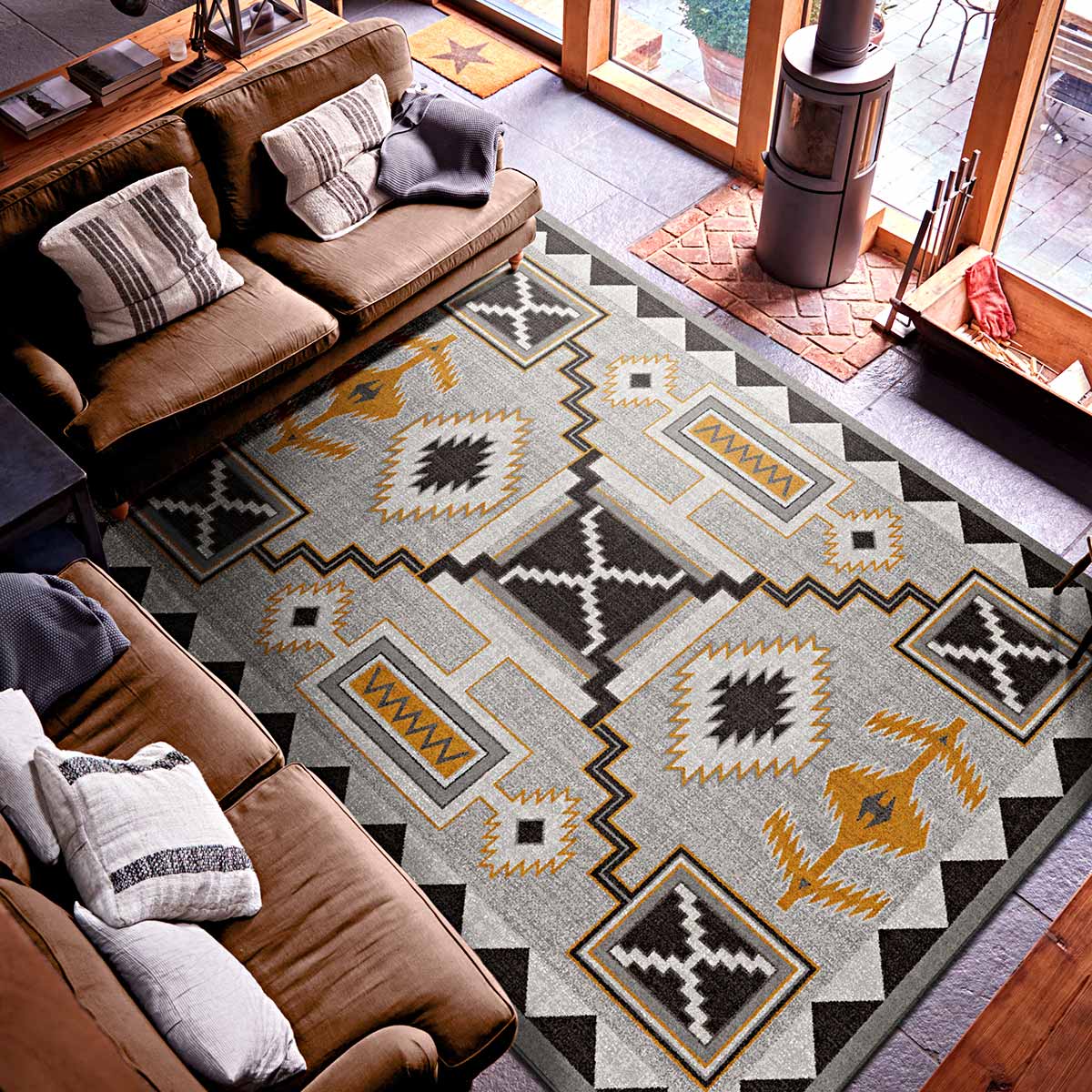 American Dakota area rug called Rain Giver in obsidian.