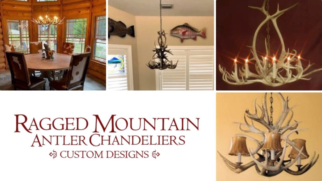 Ragged Mountain Antler Chandeliers