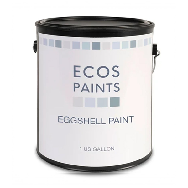 A Lullaby Paint can (by ECOS Paints) with white label and back, plastic lid is safe for nurseries and kid’s rooms