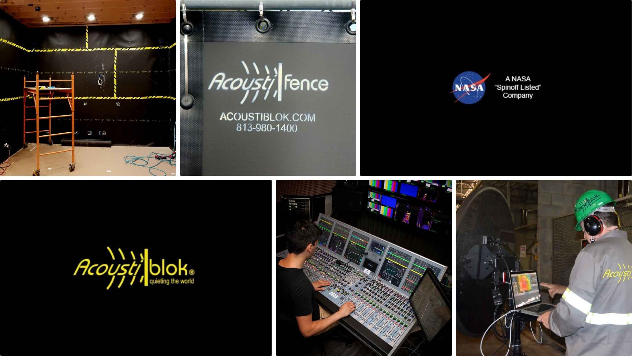 Acoustiblok soundproofing and noise reduction products in professional and industrial settings