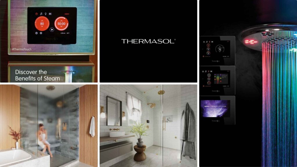 ThermaSol steam shower systems and digital control panels for home spas and wellness